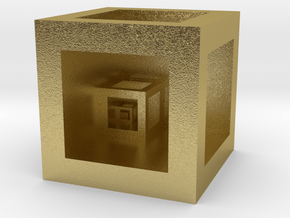 Scale Cube  in Natural Brass