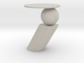 Modern Miniature 1:24 Coffee Table in Natural Sandstone: 1:24