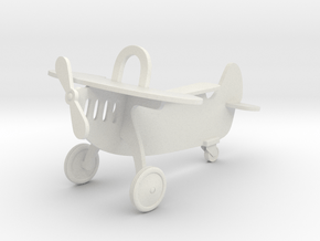 Miniature 1:12 Dollhouse Airplane in White Natural Versatile Plastic: 1:12