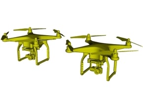 1/64 scale hand-held UAV drone miniatures x 2 in Clear Ultra Fine Detail Plastic