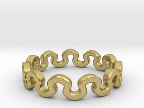 Crown Ring _ D in Natural Brass: 5 / 49