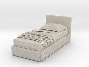 Modern Miniature 1:24 Bed in Natural Sandstone: 1:24
