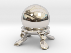 Crystal Ball Miniature in Rhodium Plated Brass