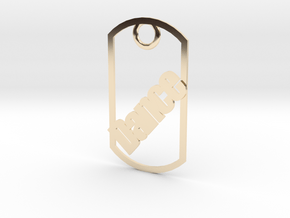 Dance dog tag in 14K Yellow Gold