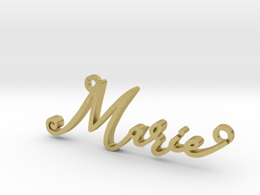 Marie First Name Pendant in Natural Brass