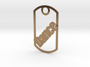 Dance dog tag in Natural Brass