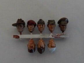 28mm heroic scale heads - variety pack in Tan Fine Detail Plastic