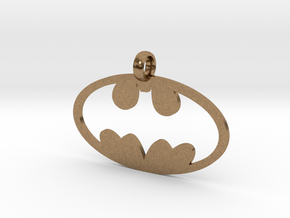 Batman necklace charm in Natural Brass
