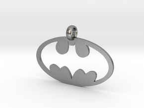 Batman necklace charm in Natural Silver