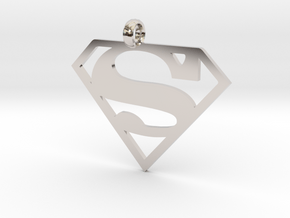 Superman necklace charm in Platinum