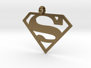 Superman necklace charm in Natural Bronze