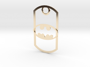 Batman dog tag in 14K Yellow Gold