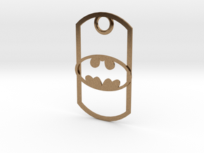 Batman dog tag in Natural Brass