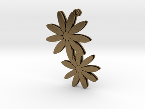 Daisy earrings - 1 pair in Natural Bronze