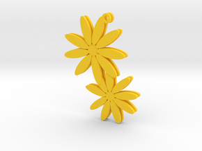 Daisy earrings - 1 pair in Yellow Processed Versatile Plastic