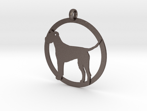 Irish Terrier charm in Polished Bronzed Silver Steel