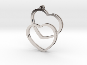 2 Hearts earrings in Platinum