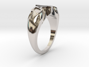 Engagement Ring Version 2 in Rhodium Plated Brass
