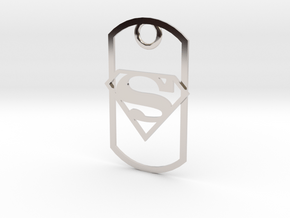 Superman dog tag in Platinum