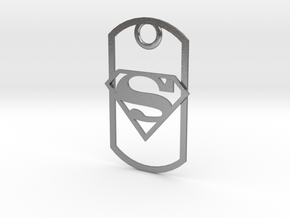 Superman dog tag in Natural Silver