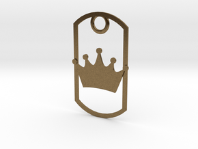 Crown dog tag in Natural Bronze