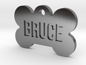 Cosplay Charm - Bruce Dog Bone ID Tag in Polished Silver