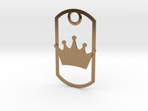 Crown dog tag in Natural Brass