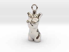 Cosplay Charm - Female Body in Rhodium Plated Brass
