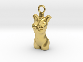 Cosplay Charm - Female Body in Polished Brass