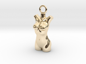 Cosplay Charm - Female Body in 14k Gold Plated Brass