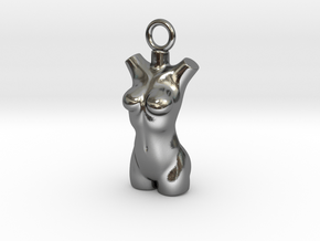 Cosplay Charm - Female Body in Polished Silver