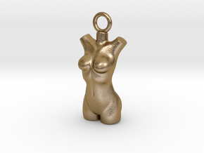 Cosplay Charm - Female Body in Polished Gold Steel