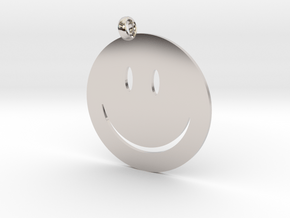 Happy face charm in Platinum