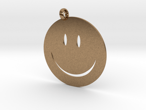 Happy face charm in Natural Brass