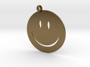 Happy face charm in Natural Bronze