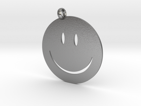 Happy face charm in Natural Silver