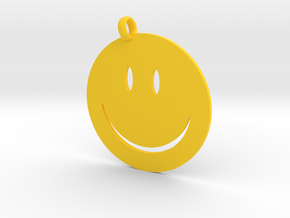 Happy face charm in Yellow Processed Versatile Plastic