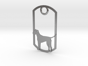 Irish Terrier dog tag in Natural Silver
