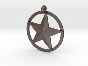Star charm in Polished Bronzed Silver Steel