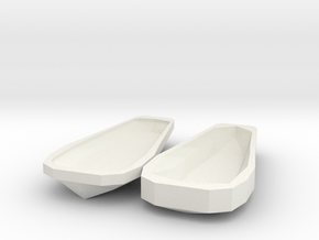 Miniature Open Sarcophagus in White Natural Versatile Plastic