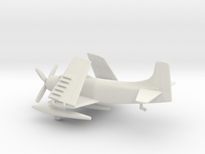 Douglas A-1H Skyraider (folded wings) in White Natural Versatile Plastic: 1:144