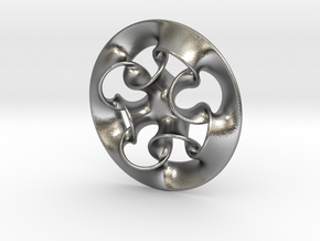 "Nine rings" pendant in Natural Silver