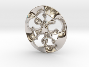 "Nine rings" pendant in Rhodium Plated Brass