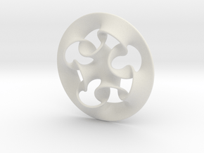 "Nine rings" pendant in White Natural Versatile Plastic