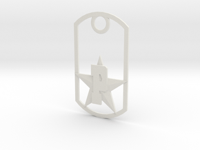 PHS dog tag - Plains Star in White Natural Versatile Plastic