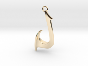 Cosplay Charm - Fish Hook (curved with hoop) in 14k Gold Plated Brass