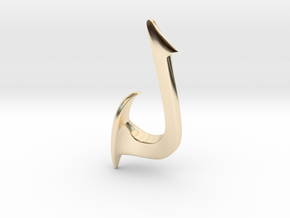 Cosplay Charm - Fish Hook (curved with hole) in 14k Gold Plated Brass