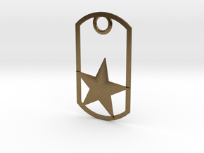 Star dog tag in Natural Bronze