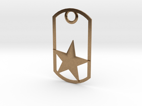 Star dog tag in Natural Brass