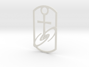 Dogtag-cross-galaxy2 in White Natural Versatile Plastic